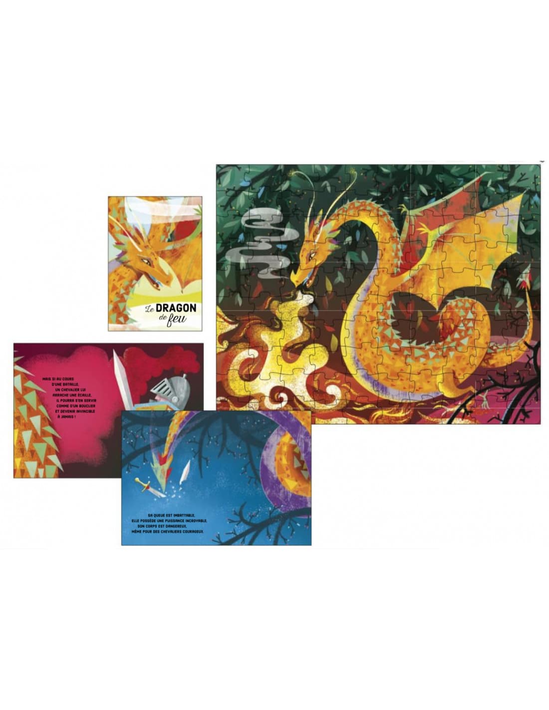 Le dragon : livre et puzzle de 100 pièces