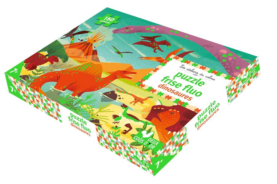 Les ateliers du calme : puzzle frise fluo : dinosaures (150 pièces)