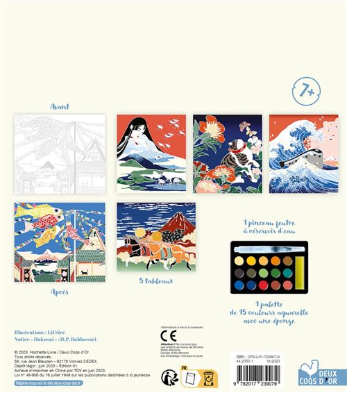 Les ateliers du calme : l'art à la manière d'Hokusai : peinture aquarelle